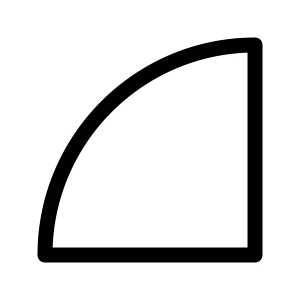 Illustrationsvektorgrafik Symbol Von Quarter Circle Umriss Stil Ikone Shape Themed — Stockvektor