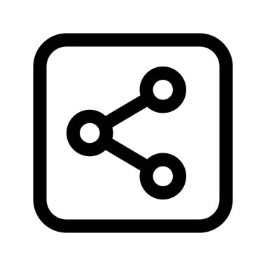Paylaşım 'ın görsel vektör grafik simgesi. Taslak Biçim Simgesi. Çokluortam Temalı Simge. Beyaz arkaplanda vektör çizimi izole edildi. Web sitesi veya uygulama tasarımı için mükemmel.
