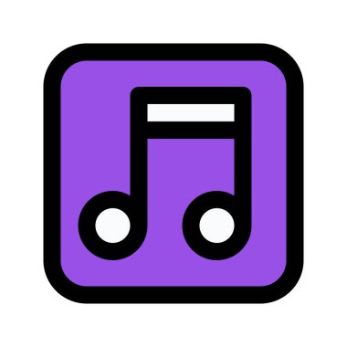 Müziğin illüstrasyon vektör grafik simgesi. Dolu Satır Biçimi Simgesi. Çokluortam Temalı Simge. Beyaz arkaplanda vektör çizimi izole edildi. Web sitesi veya uygulama tasarımı için mükemmel.