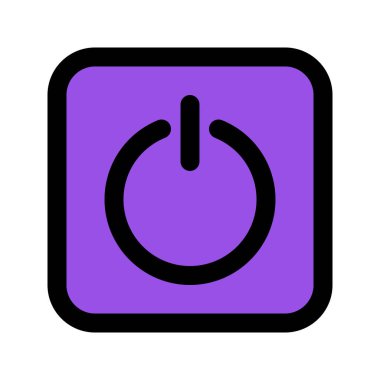 Güç 'ün görsel vektör grafik simgesi. Dolu Satır Biçimi Simgesi. Çokluortam Temalı Simge. Beyaz arkaplanda vektör çizimi izole edildi. Web sitesi veya uygulama tasarımı için mükemmel.