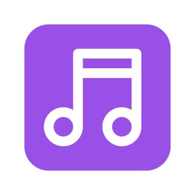 Müziğin illüstrasyon vektör grafik simgesi. Düz Biçim Simgesi. Çokluortam Temalı Simge. Beyaz arkaplanda vektör çizimi izole edildi. Web sitesi veya uygulama tasarımı için mükemmel.