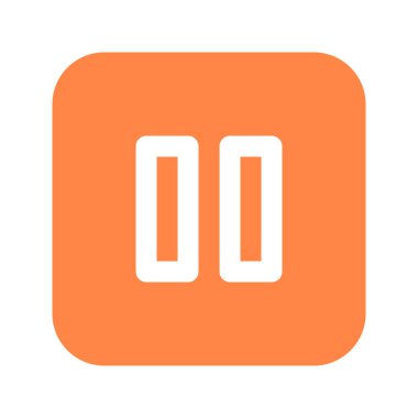 Duraksamanın görsel vektör grafik simgesi. Düz Biçim Simgesi. Çokluortam Temalı Simge. Beyaz arkaplanda vektör çizimi izole edildi. Web sitesi veya uygulama tasarımı için mükemmel.