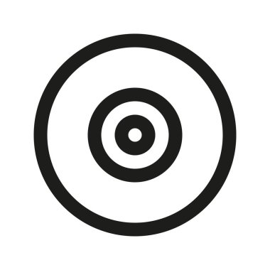 Compact Disk 'in görsel vektör grafik simgesi. Taslak Biçim Simgesi. Bilgisayar ve Aygıt Temalı Simge. Beyaz arkaplanda vektör çizimi izole edildi. Web sitesi veya uygulama tasarımı için mükemmel.