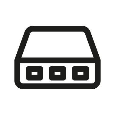 Ağ Anahtarı 'nın illüstrasyon vektör grafik simgesi. Taslak Biçim Simgesi. Bilgisayar ve Aygıt Temalı Simge. Beyaz arkaplanda vektör çizimi izole edildi. Web sitesi veya uygulama tasarımı için mükemmel.