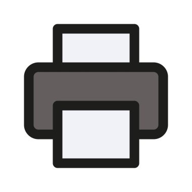 Yazıcının görsel vektör grafik simgesi. Dolu Satır Biçimi Simgesi. Bilgisayar ve Aygıt Temalı Simge. Beyaz arkaplanda vektör çizimi izole edildi. Web sitesi veya uygulama tasarımı için mükemmel.