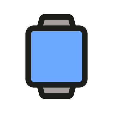 Smart Watch 'un görsel vektör grafik simgesi. Dolu Satır Biçimi Simgesi. Bilgisayar ve Aygıt Temalı Simge. Beyaz arkaplanda vektör çizimi izole edildi. Web sitesi veya uygulama tasarımı için mükemmel.
