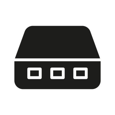 Ağ Anahtarı 'nın illüstrasyon vektör grafik simgesi. Katı Biçim Simgesi. Bilgisayar ve Aygıt Temalı Simge. Beyaz arkaplanda vektör çizimi izole edildi. Web sitesi veya uygulama tasarımı için mükemmel.