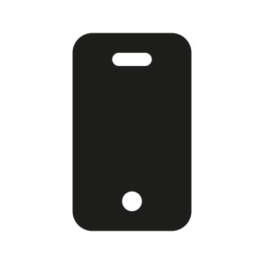 Smart Phone 'un görsel vektör grafik simgesi. Katı Biçim Simgesi. Bilgisayar ve Aygıt Temalı Simge. Beyaz arkaplanda vektör çizimi izole edildi. Web sitesi veya uygulama tasarımı için mükemmel.