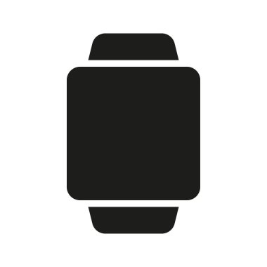 Smart Watch 'un görsel vektör grafik simgesi. Katı Biçim Simgesi. Bilgisayar ve Aygıt Temalı Simge. Beyaz arkaplanda vektör çizimi izole edildi. Web sitesi veya uygulama tasarımı için mükemmel.