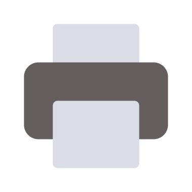 Yazıcının görsel vektör grafik simgesi. Düz Biçim Simgesi. Bilgisayar ve Aygıt Temalı Simge. Beyaz arkaplanda vektör çizimi izole edildi. Web sitesi veya uygulama tasarımı için mükemmel.