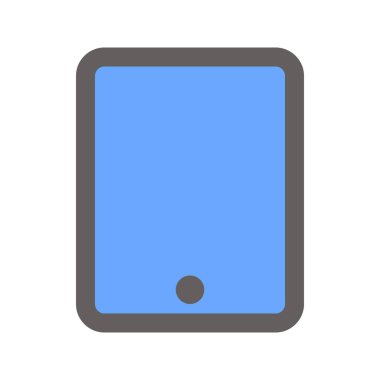 Tablet 'in görsel vektör grafik simgesi. Düz Biçim Simgesi. Bilgisayar ve Aygıt Temalı Simge. Beyaz arkaplanda vektör çizimi izole edildi. Web sitesi veya uygulama tasarımı için mükemmel.