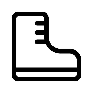 Çizmelerin görsel vektör grafik simgesi. Taslak Biçim Simgesi. Kıyafet Temalı Simge. Beyaz arkaplanda vektör çizimi izole edildi. Web sitesi veya uygulama tasarımı için mükemmel.