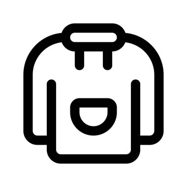 Kapüşonlunun görsel vektör grafik simgesi. Taslak Biçim Simgesi. Kıyafet Temalı Simge. Beyaz arkaplanda vektör çizimi izole edildi. Web sitesi veya uygulama tasarımı için mükemmel.