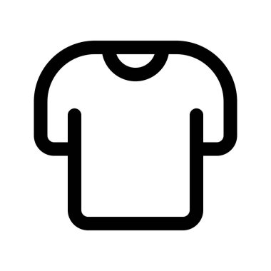 Tshirt 'ün illüstrasyon vektör grafik simgesi. Taslak Biçim Simgesi. Kıyafet Temalı Simge. Beyaz arkaplanda vektör çizimi izole edildi. Web sitesi veya uygulama tasarımı için mükemmel.