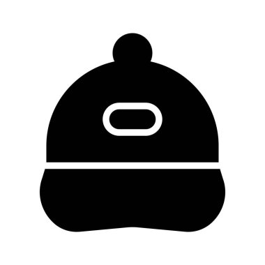 Kaptan 'ın görsel vektör grafik simgesi. Katı Biçim Simgesi. Kıyafet Temalı Simge. Beyaz arkaplanda vektör çizimi izole edildi. Web sitesi veya uygulama tasarımı için mükemmel.