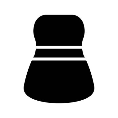 Elbise 'nin görsel vektör grafik simgesi. Katı Biçim Simgesi. Kıyafet Temalı Simge. Beyaz arkaplanda vektör çizimi izole edildi. Web sitesi veya uygulama tasarımı için mükemmel.