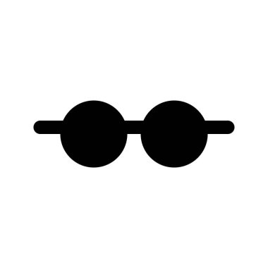 Gözlüklerin görsel vektör grafik simgesi. Katı Biçim Simgesi. Kıyafet Temalı Simge. Beyaz arkaplanda vektör çizimi izole edildi. Web sitesi veya uygulama tasarımı için mükemmel.