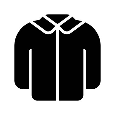 Uzun kollu gömleğin görsel vektör grafik simgesi. Katı Biçim Simgesi. Kıyafet Temalı Simge. Beyaz arkaplanda vektör çizimi izole edildi. Web sitesi veya uygulama tasarımı için mükemmel.