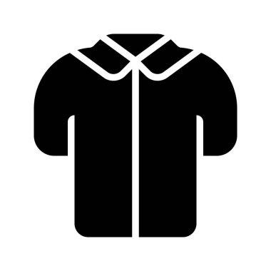 Gömleğin görsel vektör grafik simgesi. Katı Biçim Simgesi. Kıyafet Temalı Simge. Beyaz arkaplanda vektör çizimi izole edildi. Web sitesi veya uygulama tasarımı için mükemmel.