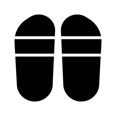 Terliklerin görsel vektör grafik simgesi. Katı Biçim Simgesi. Kıyafet Temalı Simge. Beyaz arkaplanda vektör çizimi izole edildi. Web sitesi veya uygulama tasarımı için mükemmel.