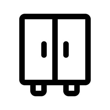 Kabinenin illüstrasyon vektör grafik simgesi. Taslak Biçim Simgesi. Mobilya Temalı Simge. Beyaz arkaplanda vektör çizimi izole edildi. Web sitesi veya uygulama tasarımı için mükemmel.