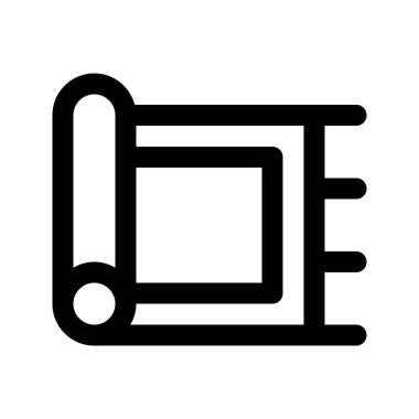 Halı 'nın görsel vektör grafik simgesi. Taslak Biçim Simgesi. Mobilya Temalı Simge. Beyaz arkaplanda vektör çizimi izole edildi. Web sitesi veya uygulama tasarımı için mükemmel.