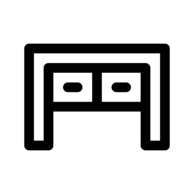 Konsol Tablosunun illüstrasyon vektör grafik simgesi. Taslak Biçim Simgesi. Mobilya Temalı Simge. Beyaz arkaplanda vektör çizimi izole edildi. Web sitesi veya uygulama tasarımı için mükemmel.