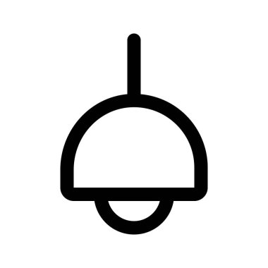 Pendant Light 'ın görsel vektör grafik simgesi. Taslak Biçim Simgesi. Mobilya Temalı Simge. Beyaz arkaplanda vektör çizimi izole edildi. Web sitesi veya uygulama tasarımı için mükemmel.