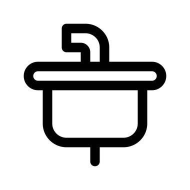 Sink 'in görsel vektör grafik simgesi. Taslak Biçim Simgesi. Mobilya Temalı Simge. Beyaz arkaplanda vektör çizimi izole edildi. Web sitesi veya uygulama tasarımı için mükemmel.