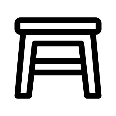 Dışkının illüstrasyon vektör grafik simgesi. Taslak Biçim Simgesi. Mobilya Temalı Simge. Beyaz arkaplanda vektör çizimi izole edildi. Web sitesi veya uygulama tasarımı için mükemmel.