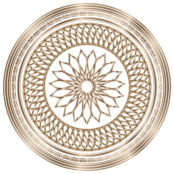 Złoty Kolor Okrągły Ozdoba Dekoracji Sufitu Napinanego — Zdjęcie stockowe