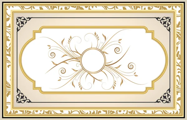 Luxusní Protáhnout Stropní Dekorace Vzor Zlatý Žlutý Vinobraní Styl Dekorativní — Stock fotografie