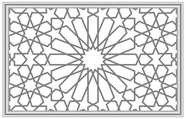 天井の装飾画像を伸ばします 3Dエンボスシルバーグレーフレーム イスラム様式のパターンの背景 — ストック写真
