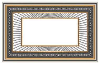 Üç boyutlu tavan deseni. Dekoratif tavan süsleme motifi altınla.