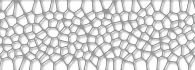 3D tavan dekorasyonu resmi. Geometrik desen siyah renkte 3 boyutlu örgü şeklinde. Hücre şeklinde soyut arkaplanı olan dekoratif çerçeve. Voronoi biçim dokusu