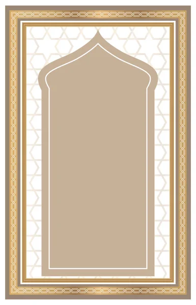 islamic prayer rug design. islamic pattern and decorative golden color frame.