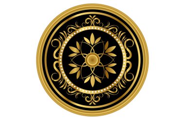 3d decorative round gold yellow embossed stretch ceiling decoration image.