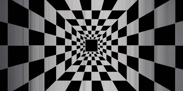 Black and white tunnel pattern. High resolution abstract optical illusion photo.