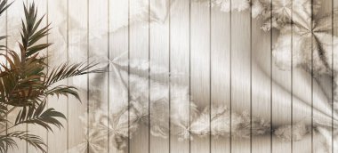 Vintage style wall background. Exotic wall mural. Tropical leaves, wallpaper design.