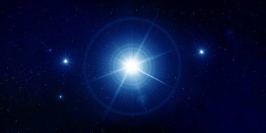 Dark blue space background. Shining stars with universe and cosmos