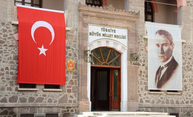 Tbmm. The entrance to the former Turkish Grand National Assembly building.