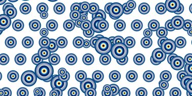 Evil eye bead pattern on white background. 