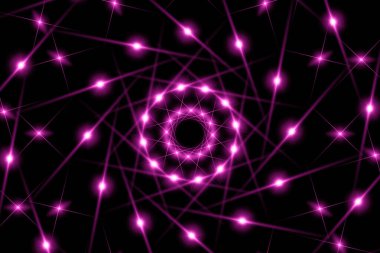 Pink neon lights on black background.