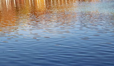 Calm sea texture background with sunset color