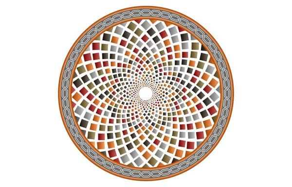 Multicolored decorative round Islamic pattern and motif. Ceiling decoration motif on the white background.
