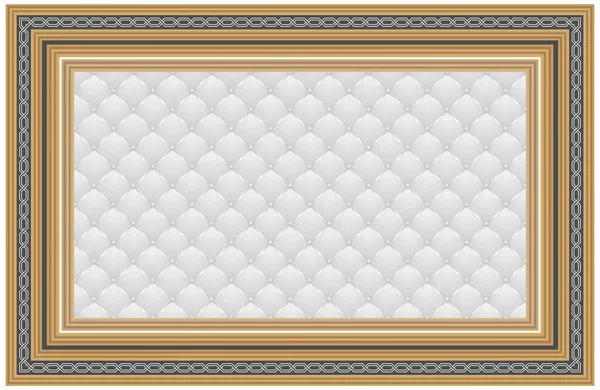 3d golden yellow decorative frame and white color quilted background.