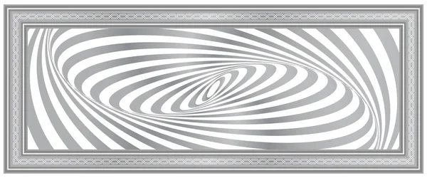 Fényes Ezüst Szürke Színű Spirál Optikai Illúziós Kép Dekoratív Kerettel — Stock Fotó