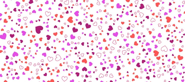 Random Size Pink Red Color Hearts White Background Love Concept — Stock Photo, Image