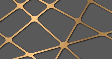 Siyah arka planda parlak sarı çizgiler. Lüks duvar kağıdı tasarımı.