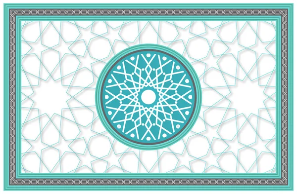 Turquoise Berwarna Motif Islamik Ottoman Dan Turkish Gambar Dekorasi Ceiling — Stok Foto